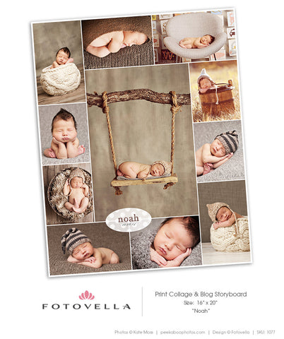 Print Collage Photoshop Template - Blog Storyboard Template - 1077