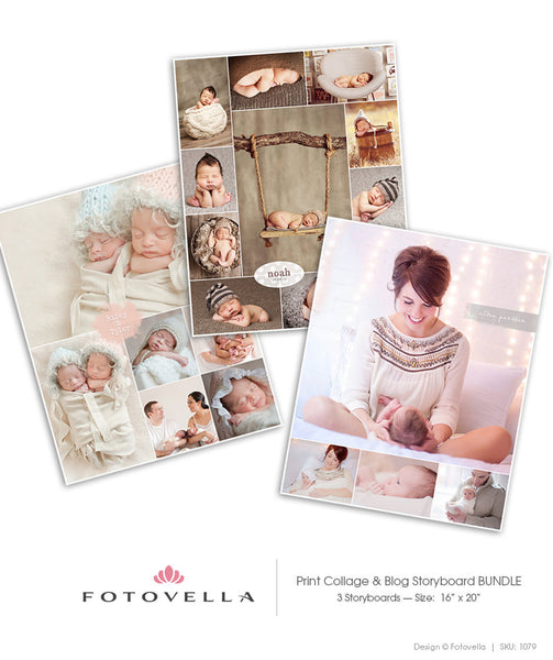 Print Collage Photoshop Template - Three-Pack Bundle - 1079