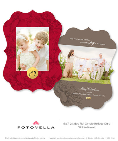 Ornate Luxe Christmas Card Photoshop Template  - 1165