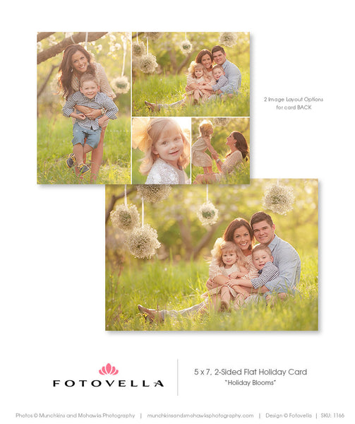 Christmas Card Template - 5x7 Horizontal Flat Card - Cheers - 1166