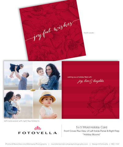 Holiday Card 5X5 Trifold - Photoshop Template  - 1167