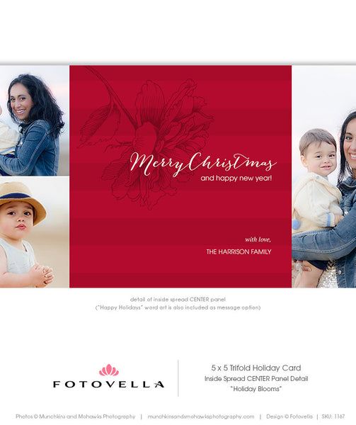 Holiday Card 5X5 Trifold - Photoshop Template  - 1167