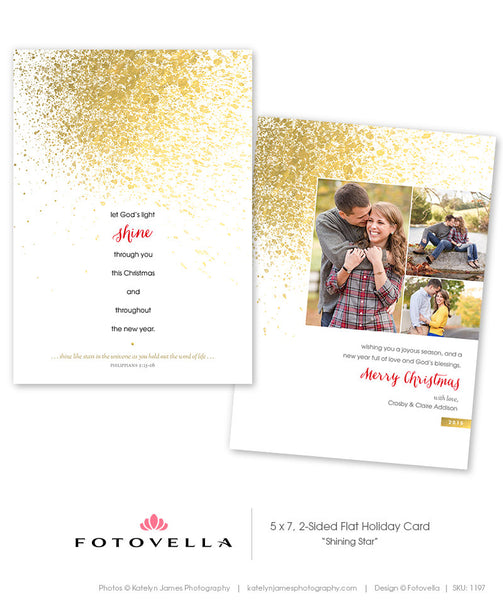 Christian Christmas Card Template - Photoshop Template - 1197