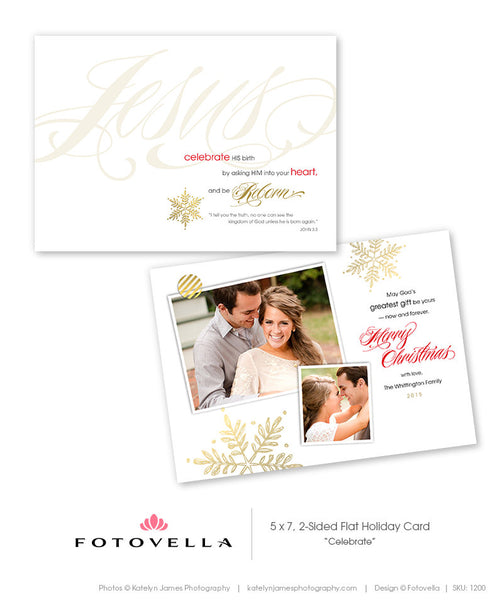 Christian Christmas Card Photoshop Template - 1200