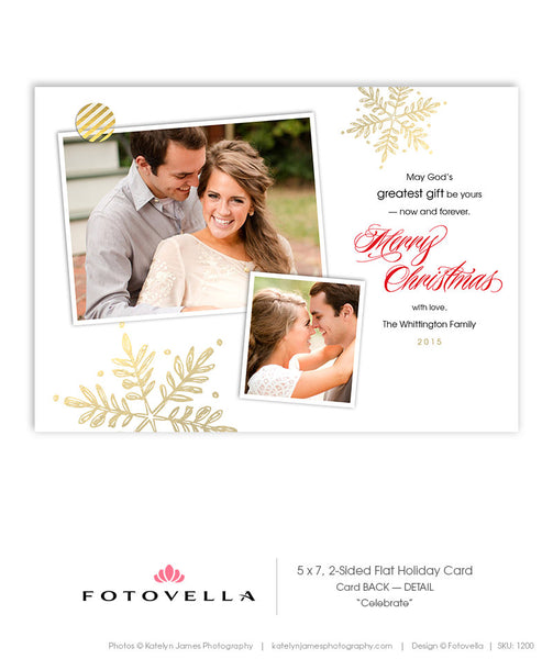 Christian Christmas Card Photoshop Template - 1200