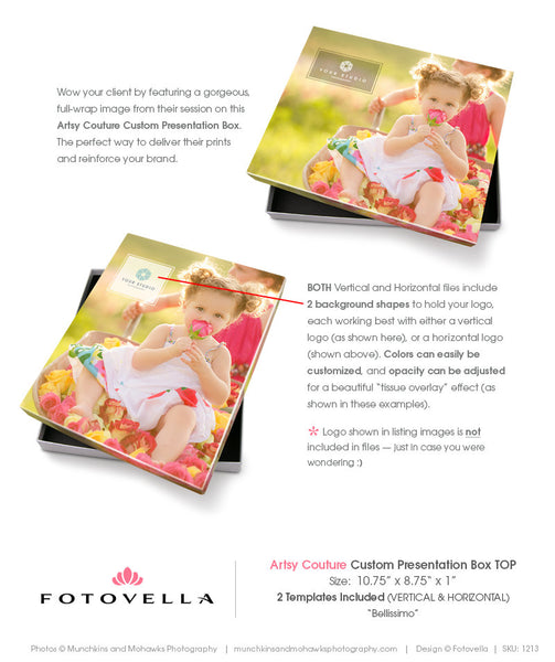 Photography Marketing Template - Artsy Couture 8x10 Box - Custom Packaging Template - 1213