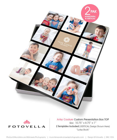 Photo Box - Custom Presentation Box - Artsy Couture 8x10 Box Template - 1216