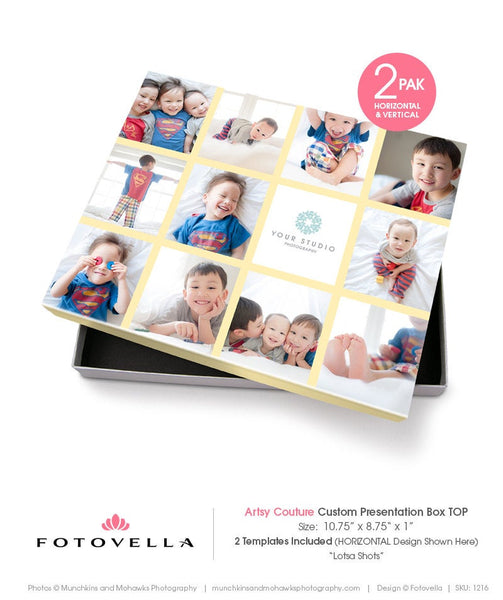 Photo Box - Custom Presentation Box - Artsy Couture 8x10 Box Template - 1216