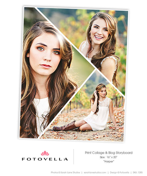 Senior Photography Print Collage Template - Three Piece Bundle - 1288 ...