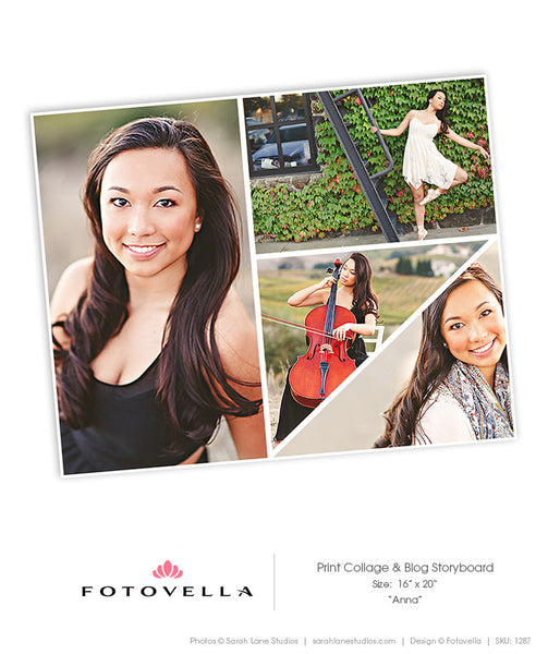 Senior Photography Print Collage Template - Three Piece Bundle - 1288