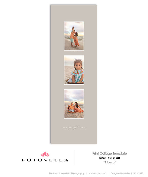 10x30 Print Collage Template - Fine Art - Tribeca Vertical 10x30 - 1325