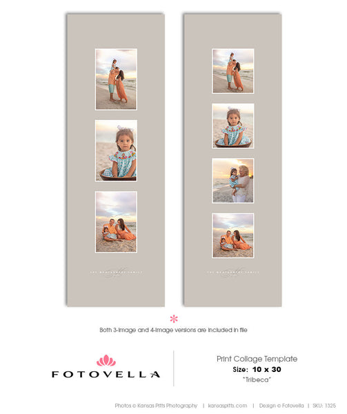 10x30 Print Collage Template - Fine Art - Tribeca Vertical 10x30 - 1325
