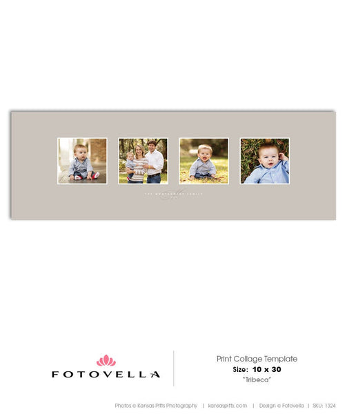 Print Collage Template - Fine Art Wrap Template - Tribeca 10x30 - 1324