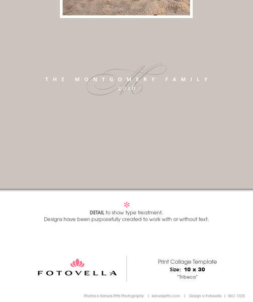 10x30 Print Collage Template - Fine Art - Tribeca Vertical 10x30 - 1325