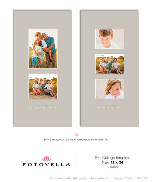 Print Collage Template - 12X24 Vertical Fine Art Print Template - Tribeca - 1327