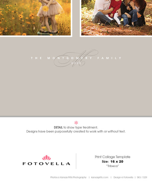 Print Collage Template - 16X20 Horizontal - Tribeca - 1328