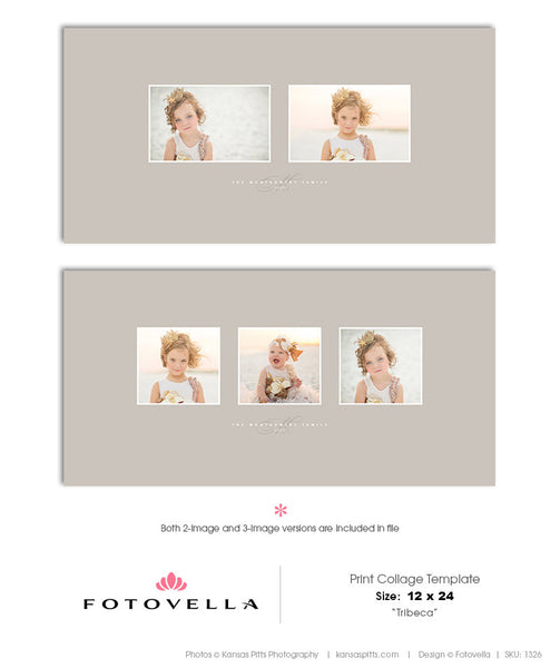 Print Collage Template - 12X24 Fine Art Print Template - Tribeca - 1326