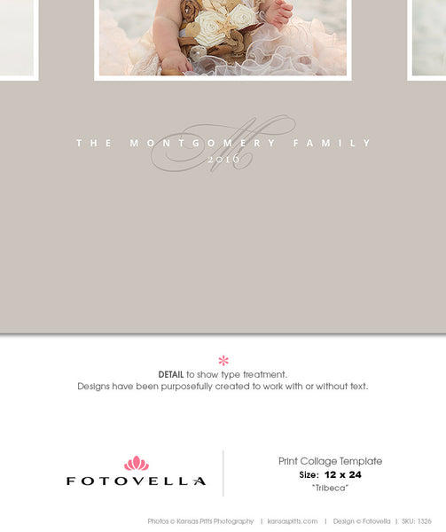 Print Collage Template - 12X24 Fine Art Print Template - Tribeca - 1326