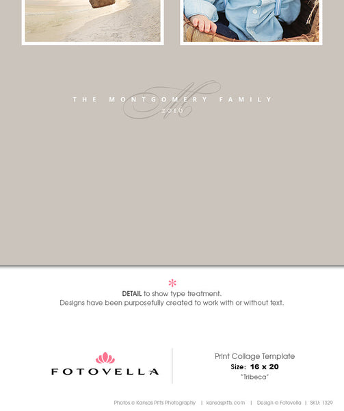 Print Collage Template - 16X20 Vertical - Tribeca - 1329