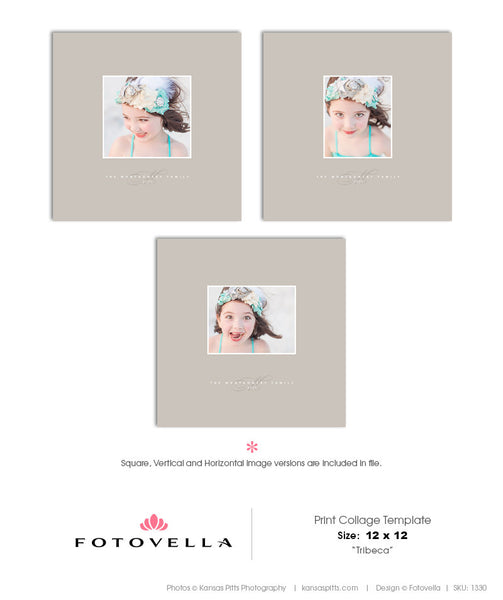 Square 12x12 Print Collage Template - Tribeca - 1330