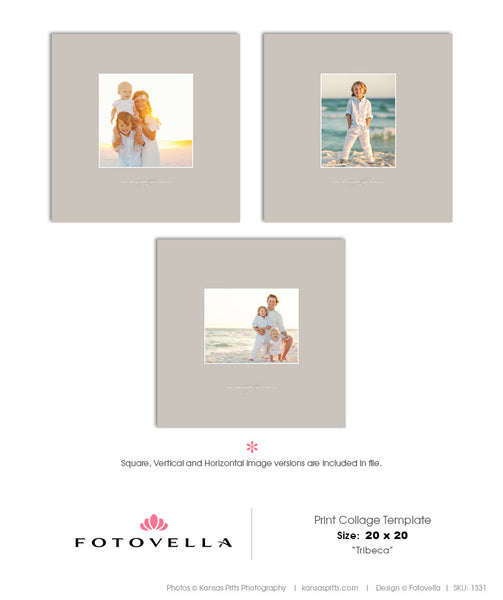 Square 20X20 Print Collage Template - Tribeca - 1331