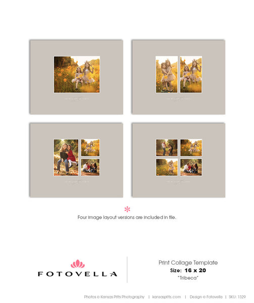 Print Collage Template - 16X20 Horizontal - Tribeca - 1328