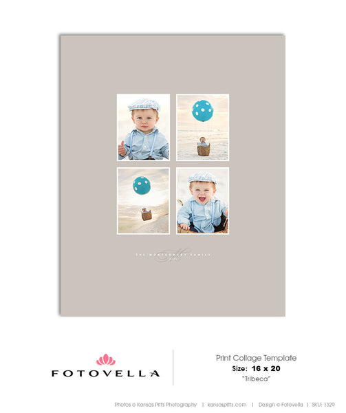 Print Collage Template - 16X20 Vertical - Tribeca - 1329