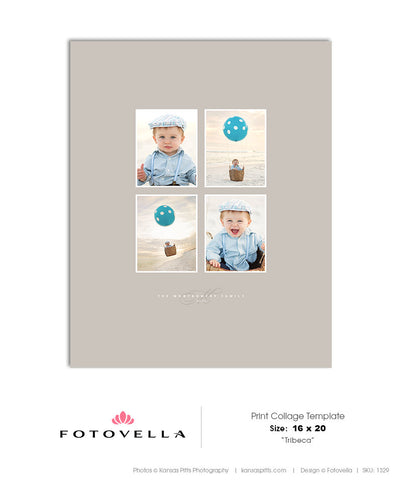 Print Collage Template - 16X20 Vertical - Tribeca - 1329