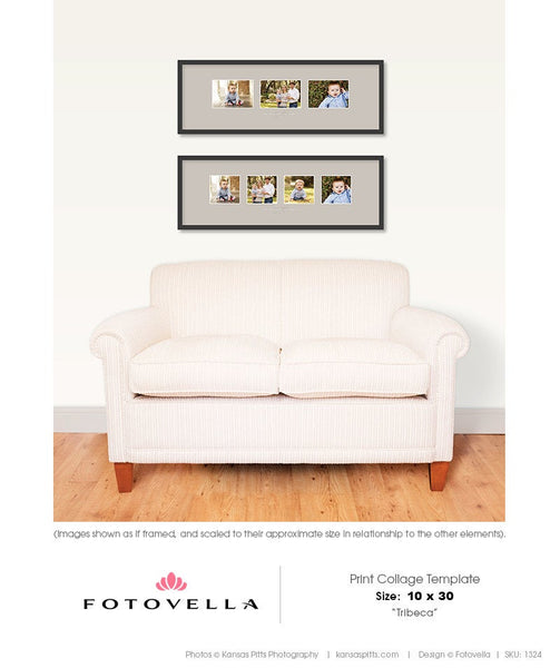 Print Collage Template - Fine Art Wrap Template - Tribeca 10x30 - 1324