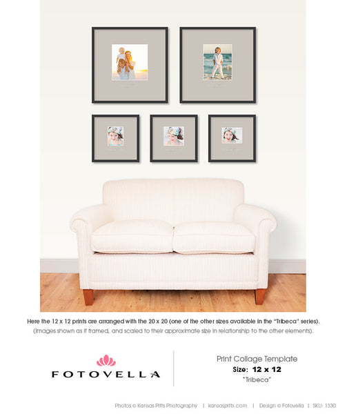 Square 12x12 Print Collage Template - Tribeca - 1330
