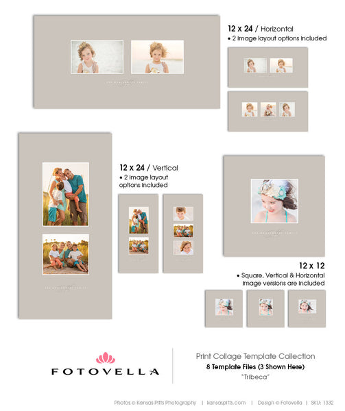Print Collage Templates - Eight Piece Tribeca Collection - 1332