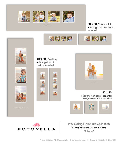 Print Collage Templates - Eight Piece Tribeca Collection - 1332