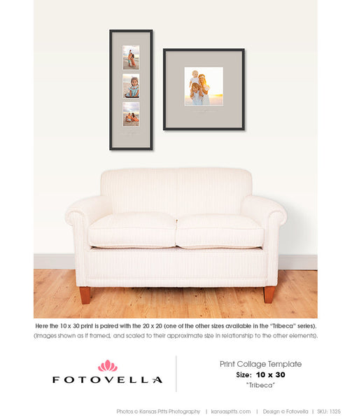 10x30 Print Collage Template - Fine Art - Tribeca Vertical 10x30 - 1325