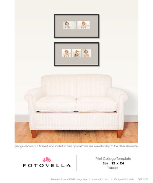 Print Collage Template - 12X24 Fine Art Print Template - Tribeca - 1326