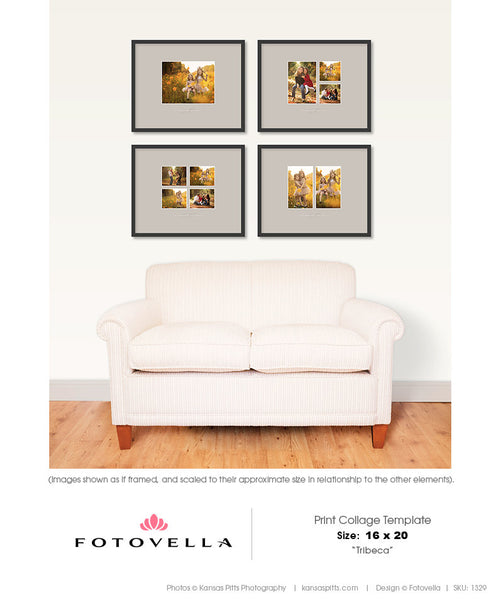 Print Collage Template - 16X20 Horizontal - Tribeca - 1328