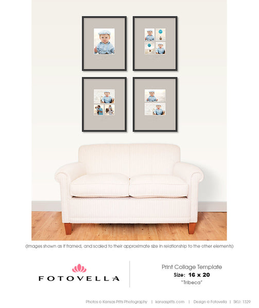 Print Collage Template - 16X20 Vertical - Tribeca - 1329