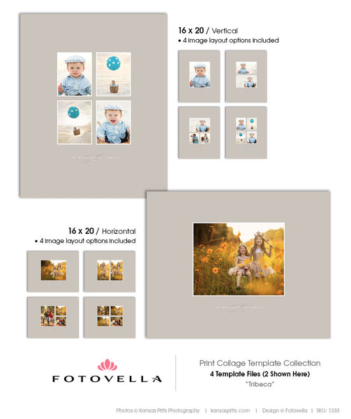 Print Collage Templates - 4 Piece Collection Tribeca - 1334