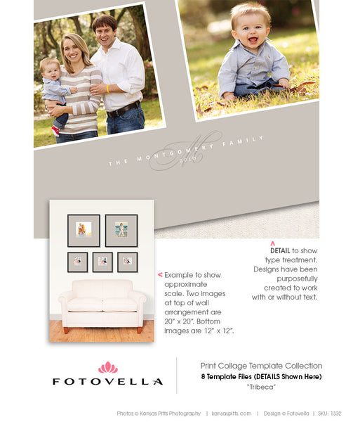 Print Collage Templates - Eight Piece Tribeca Collection - 1332