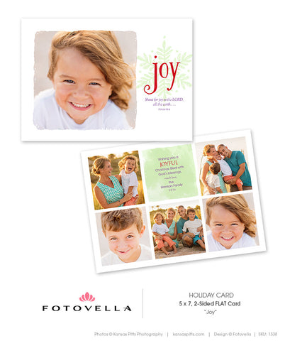 Christmas Card - 5x7 Flat Card - JOY - 1338