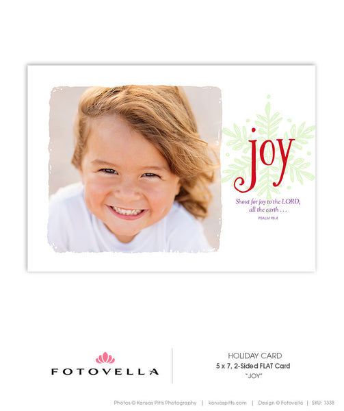 Christmas Card - 5x7 Flat Card - JOY - 1338
