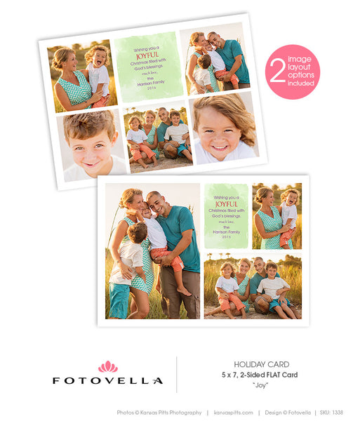 Christmas Card - 5x7 Flat Card - JOY - 1338