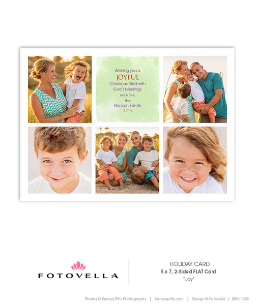 Christmas Card - 5x7 Flat Card - JOY - 1338