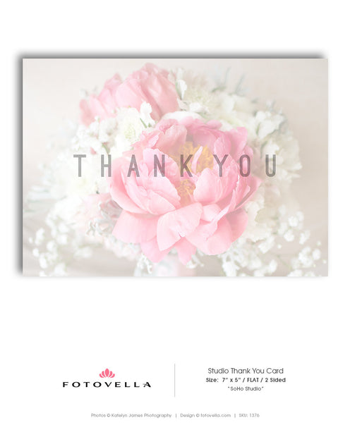 Photography Thank You Card - 5x7 Flat Card - SOHO Studio - 1376