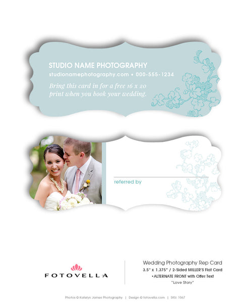 Wedding Photography Marketing Referral Card Template - Ornate Card - LOVE STORY - 1067