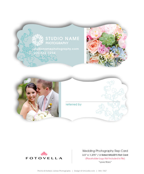 Wedding Photography Marketing Referral Card Template - Ornate Card - LOVE STORY - 1067