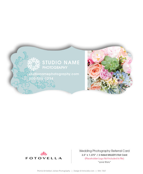 Wedding Photography Marketing Referral Card Template - Ornate Card - LOVE STORY - 1067