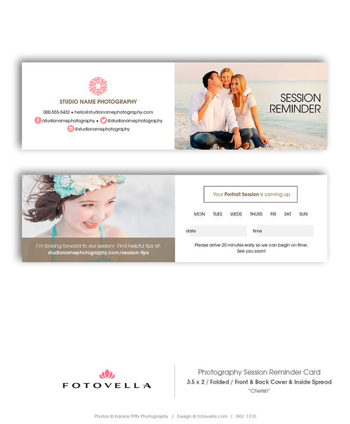 Photo Session Reminder Card Folded - CHERISH - 1310