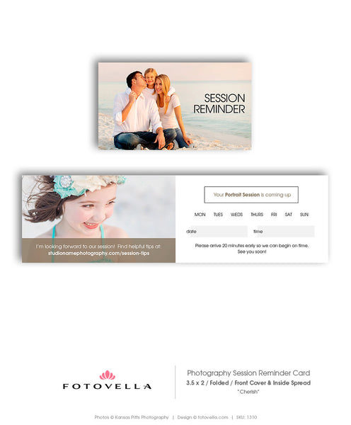Photo Session Reminder Card Folded - CHERISH - 1310