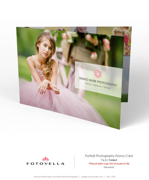 Photography Marketing - Wide Format Folded Promo Card Template - MOMENTS - 1270
