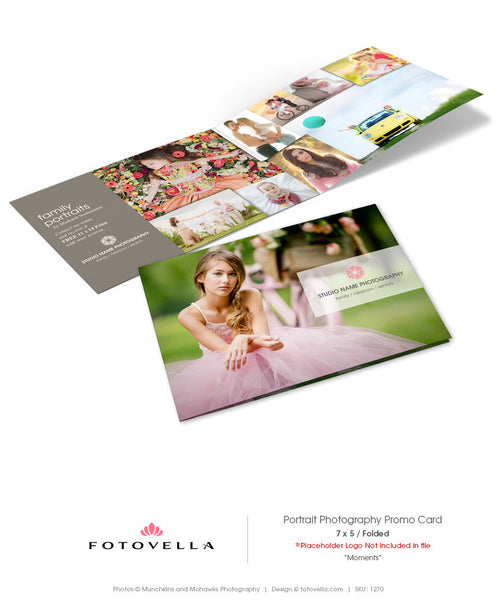Photography Marketing - Wide Format Folded Promo Card Template - MOMENTS - 1270